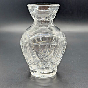 Vintage Cut Crystal Bud Vase Decorative Clear Glass Home Decor Flowers 4.25 in
